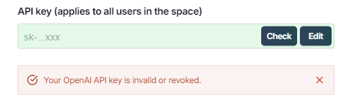 Invalid or revoked API key