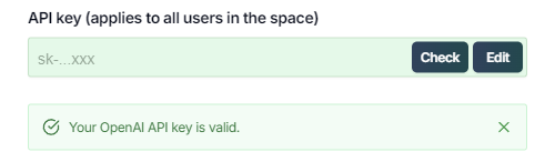 Valid API key