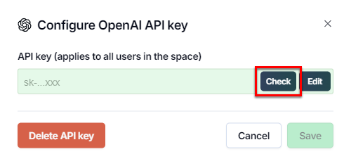 Check an API key