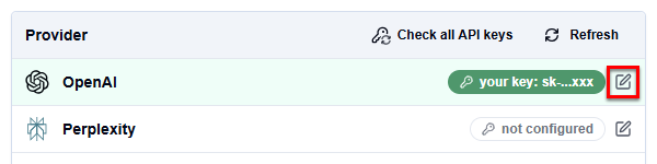 Edit an API key
