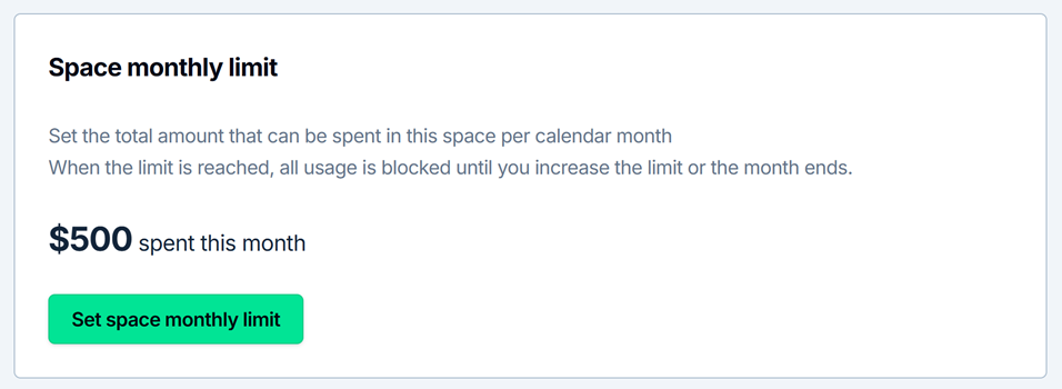 Limits page in the GPT for Work dashboard