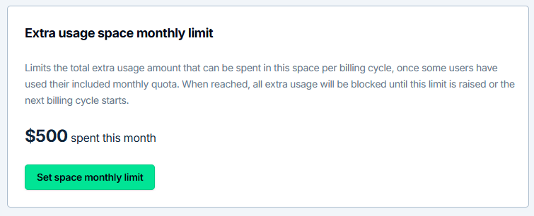Limits page in the GPT for Work dashboard