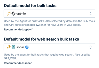 Select the bulk models