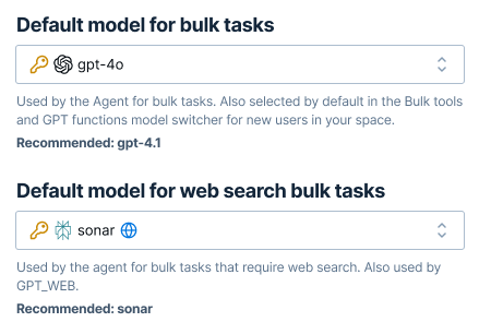 Select the bulk models