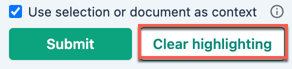 Clear highlighting button next to Submit button