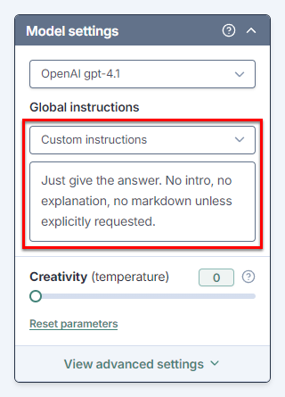 Global instructions