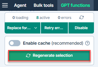 Regenerate selection