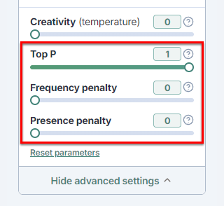 Advanced settings