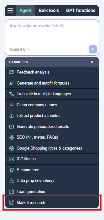 Selecting a built-in Agent example
