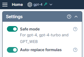 Auto-replace formulas option enabled in safe mode