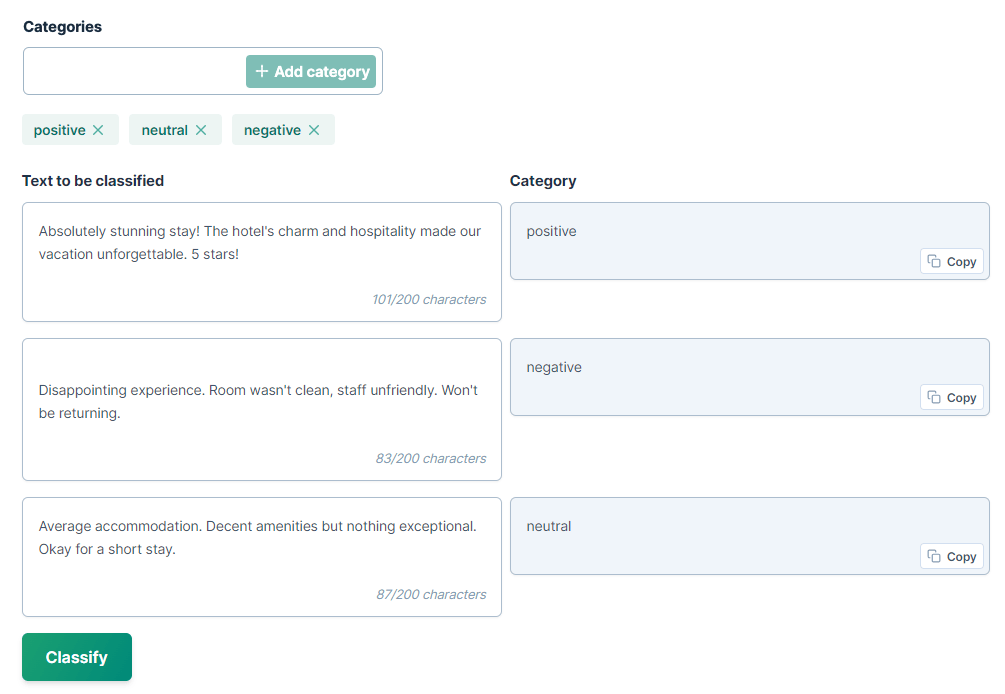 Free classification tool on GPT for Work website