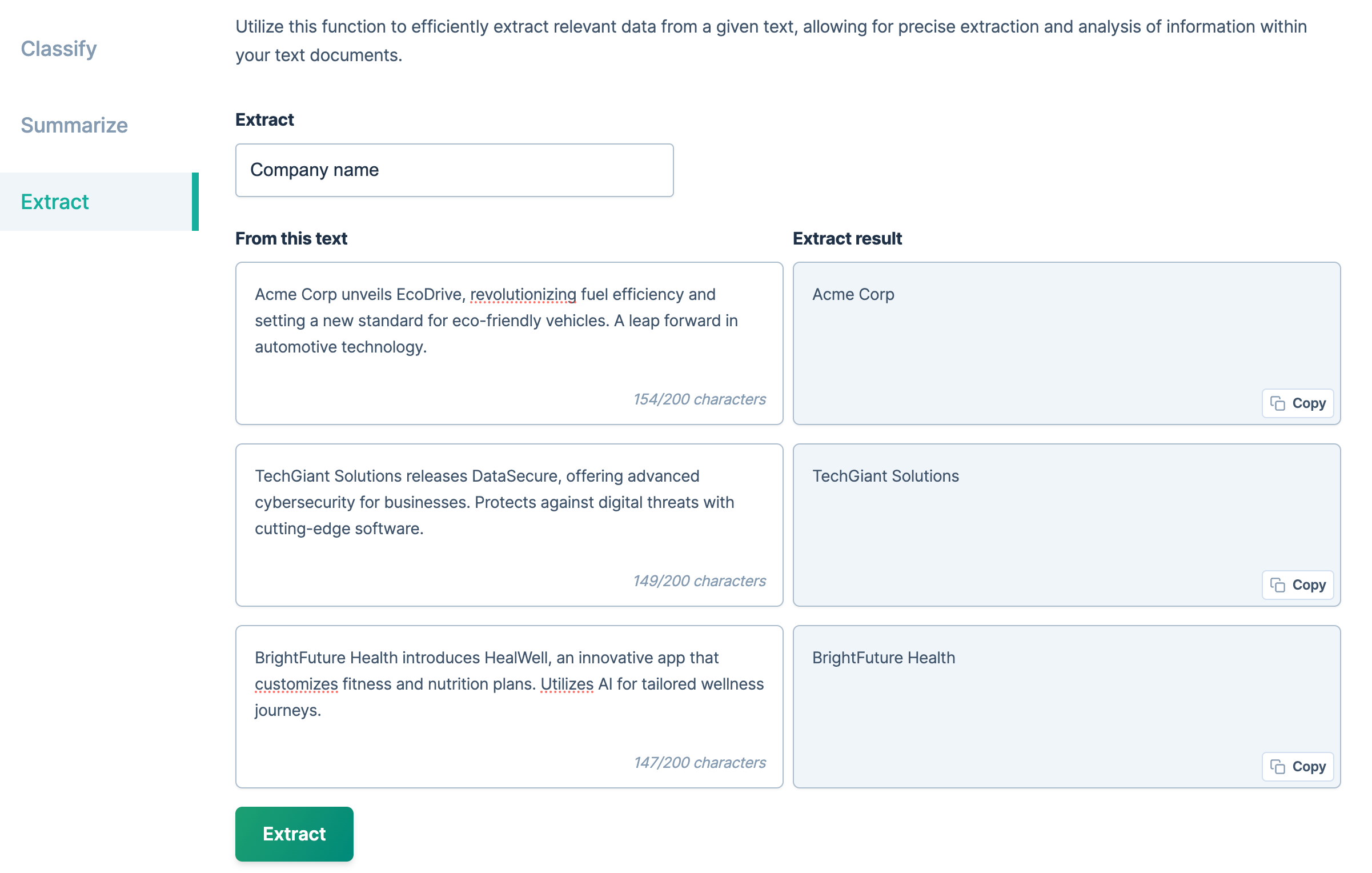 Free extraction tool on GPT for Work website