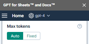 Auto max tokens option in settings