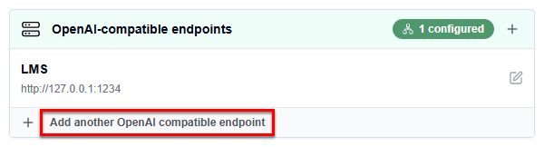 Set up another OpenAI-compatible API endpoint