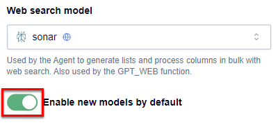Control whether new models are enabled by default
