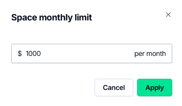 Apply the space monthly limit