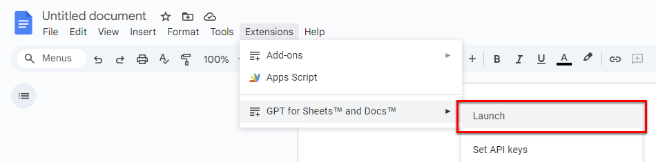 Launch GPT for Docs