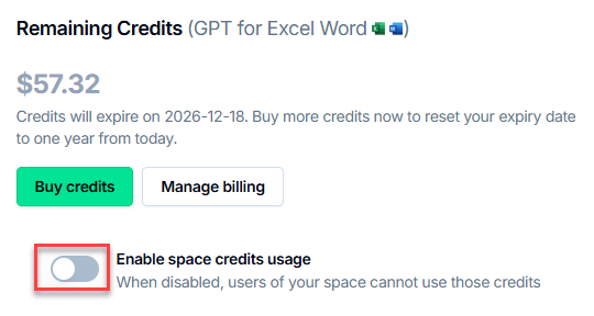 Turning usage off for the GPT for Work space