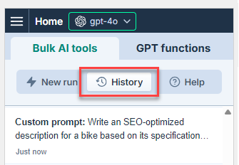 Bulk AI tool History