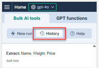 Bulk AI tool History