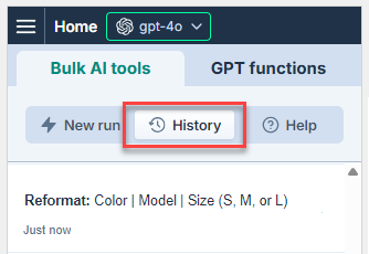 Bulk AI tool History