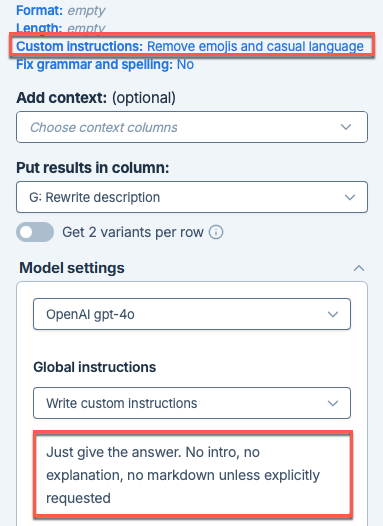 Set instructions