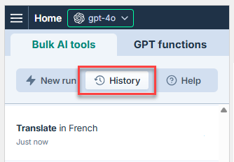 Bulk AI tool History