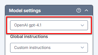 Open the model switcher
