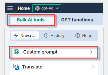 Select Custom prompt