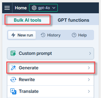 Select Generate