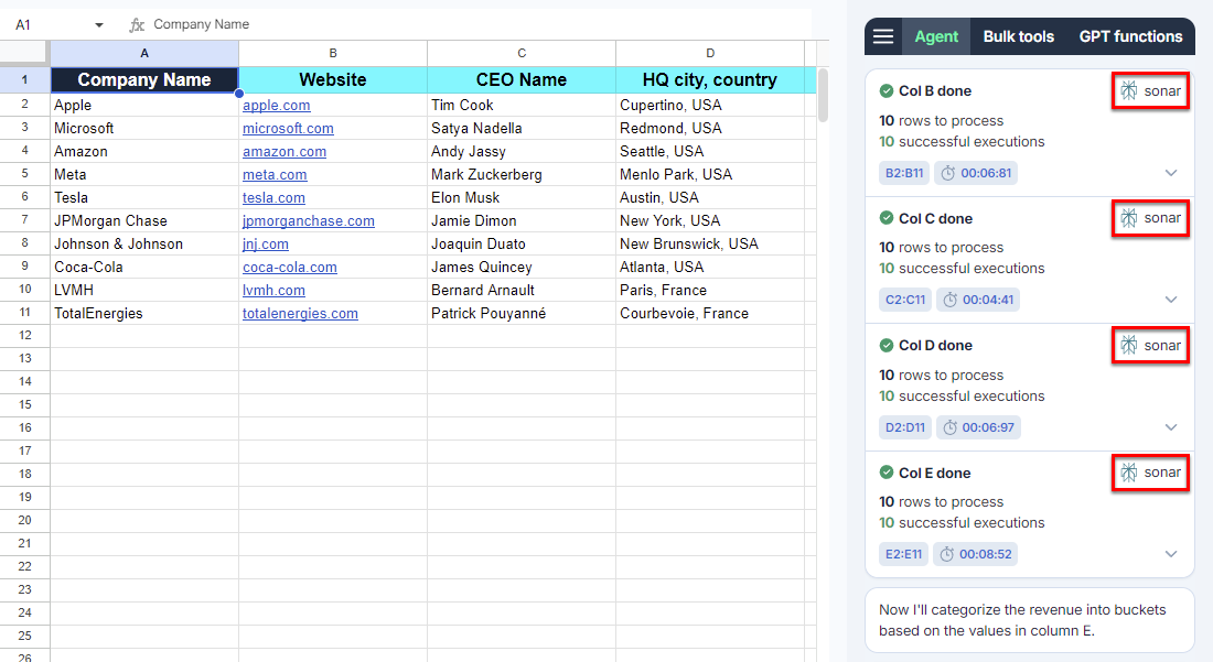 Use the Agent to search the web
