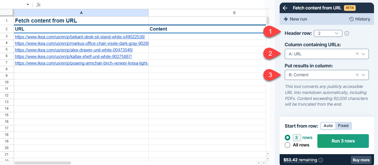 Setup Fetch content from URL