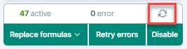 Click the refresh icon in the status bar