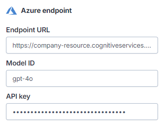 Azure endpoint settings