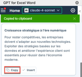 Copy AI response