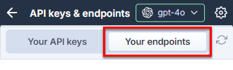 Select the endpoints tab