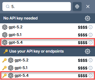 Bulk model switcher in GPT for Sheets with GPT-5.4
