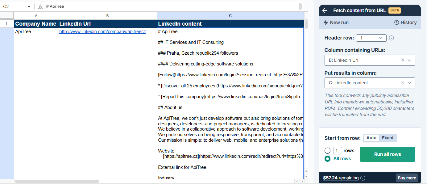 URL Fetch bulk tool in GPT for Sheets and Excel